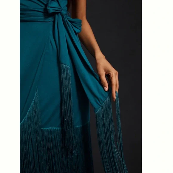 NWT Anthropologie Hutch Fringed-Hem True Wrap Dress size XS - Picture 5 of 11